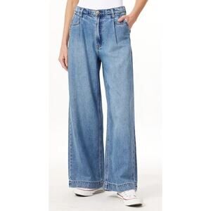 Scotch & Soda Womens Pleated Wide Leg Trouser Jeans 8/29 High Rise Medium Wash